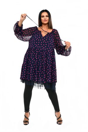 SUKIENKA FIFI OVERSIZE-42/52 GRANATOWA W GROCHY