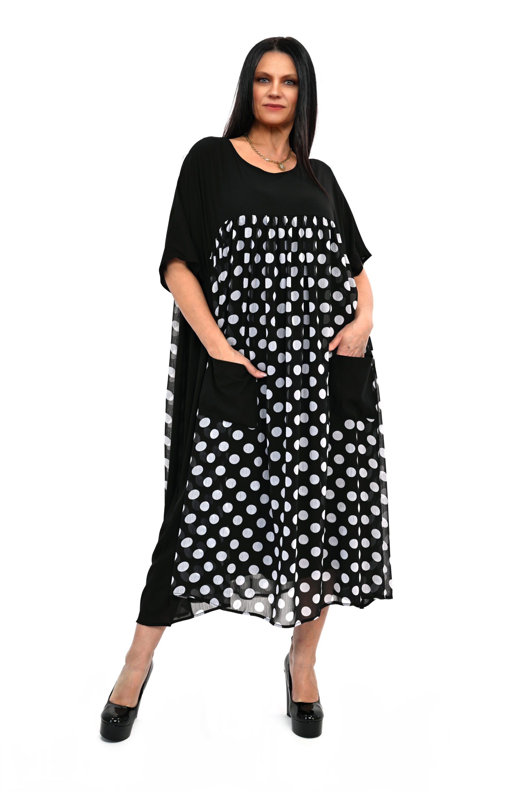 SUKIENKA MERY OVERSIZE W GROSZKI