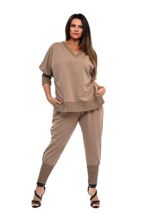 STYLOWY DRES BURTO OVERSIZE BAWEŁNIANY KOLOR CAPPUCCINO