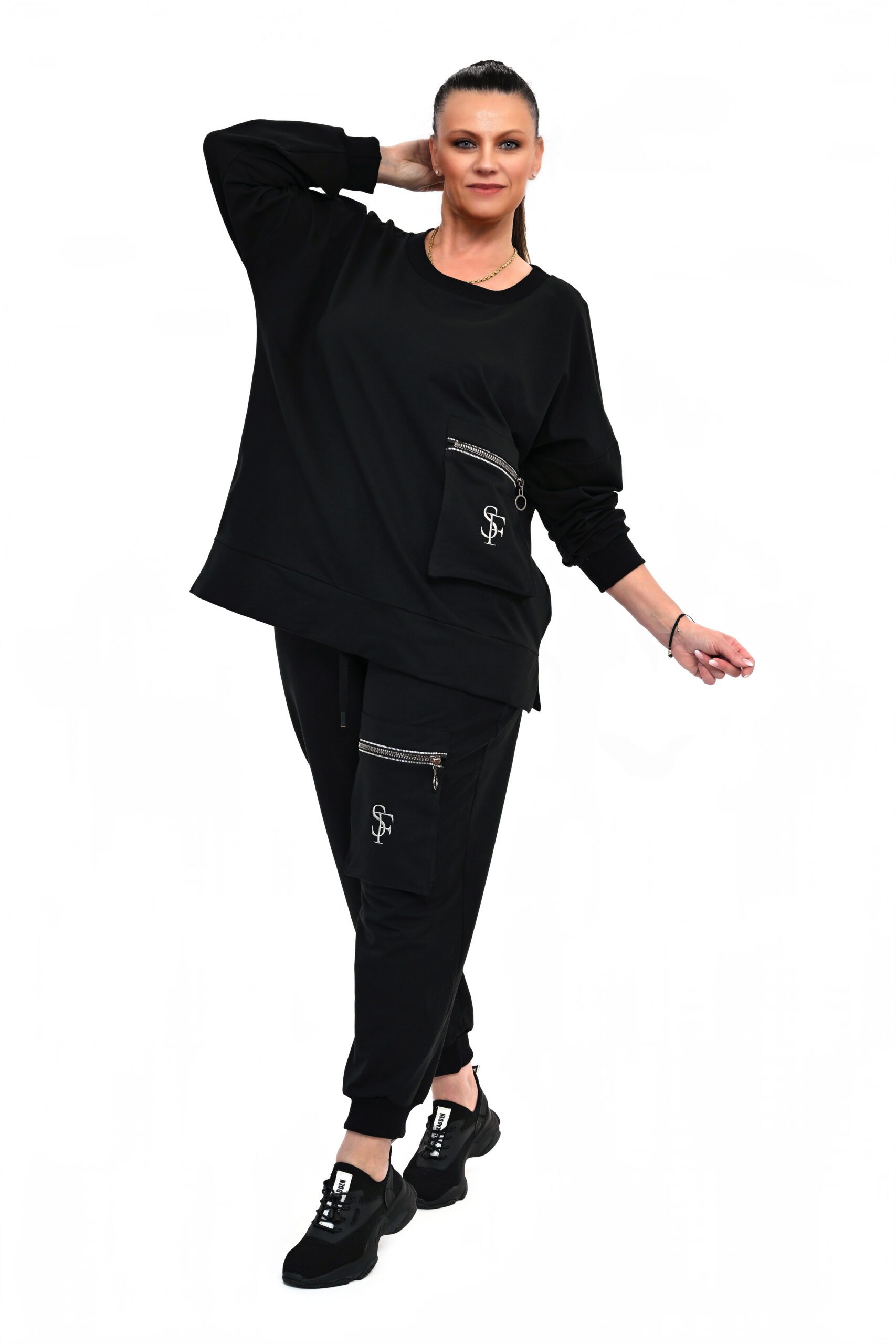 STYLOWY DRES BAWEŁNIANY SIENA CZARNY - obrazek 3