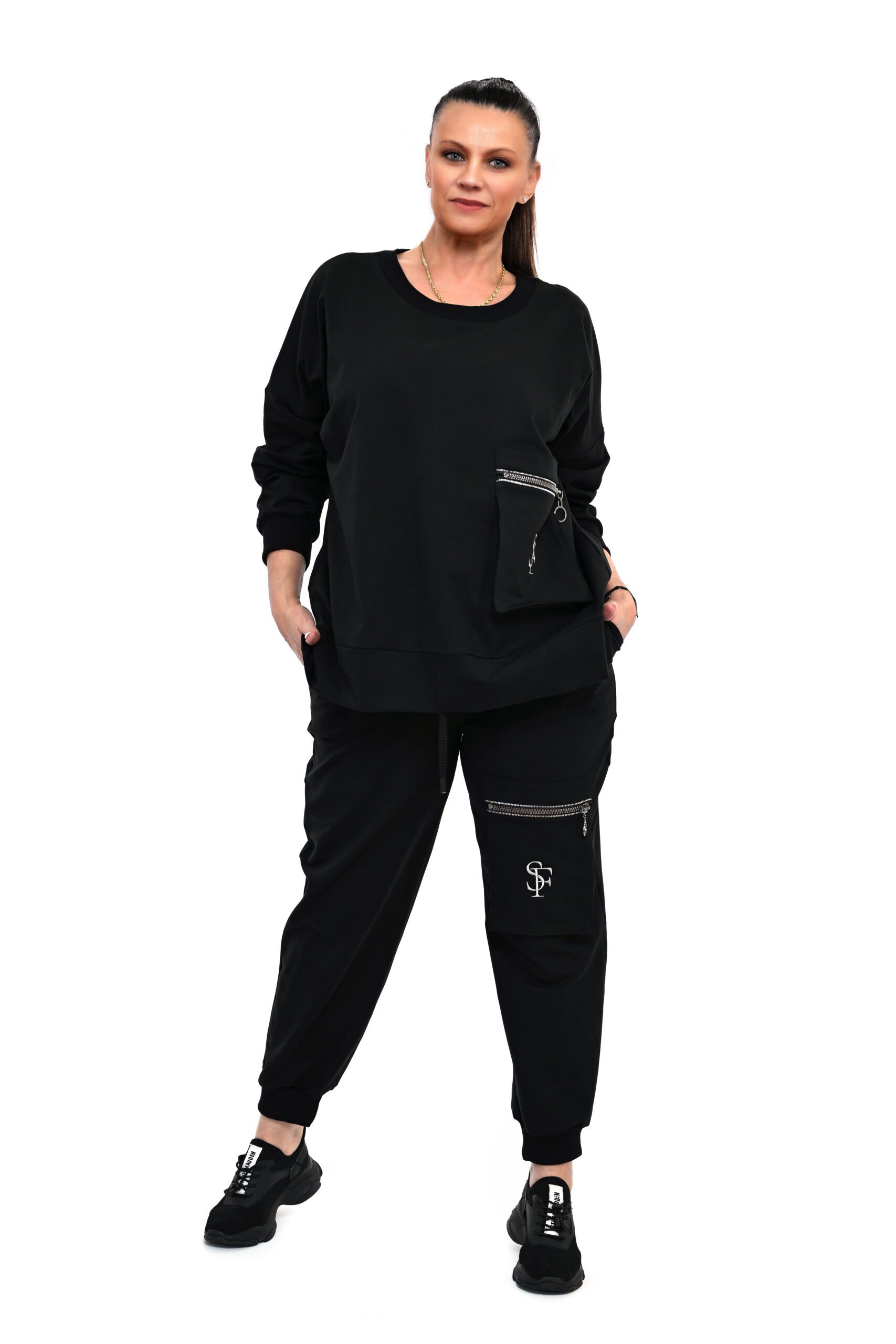 STYLOWY DRES BAWEŁNIANY SIENA CZARNY