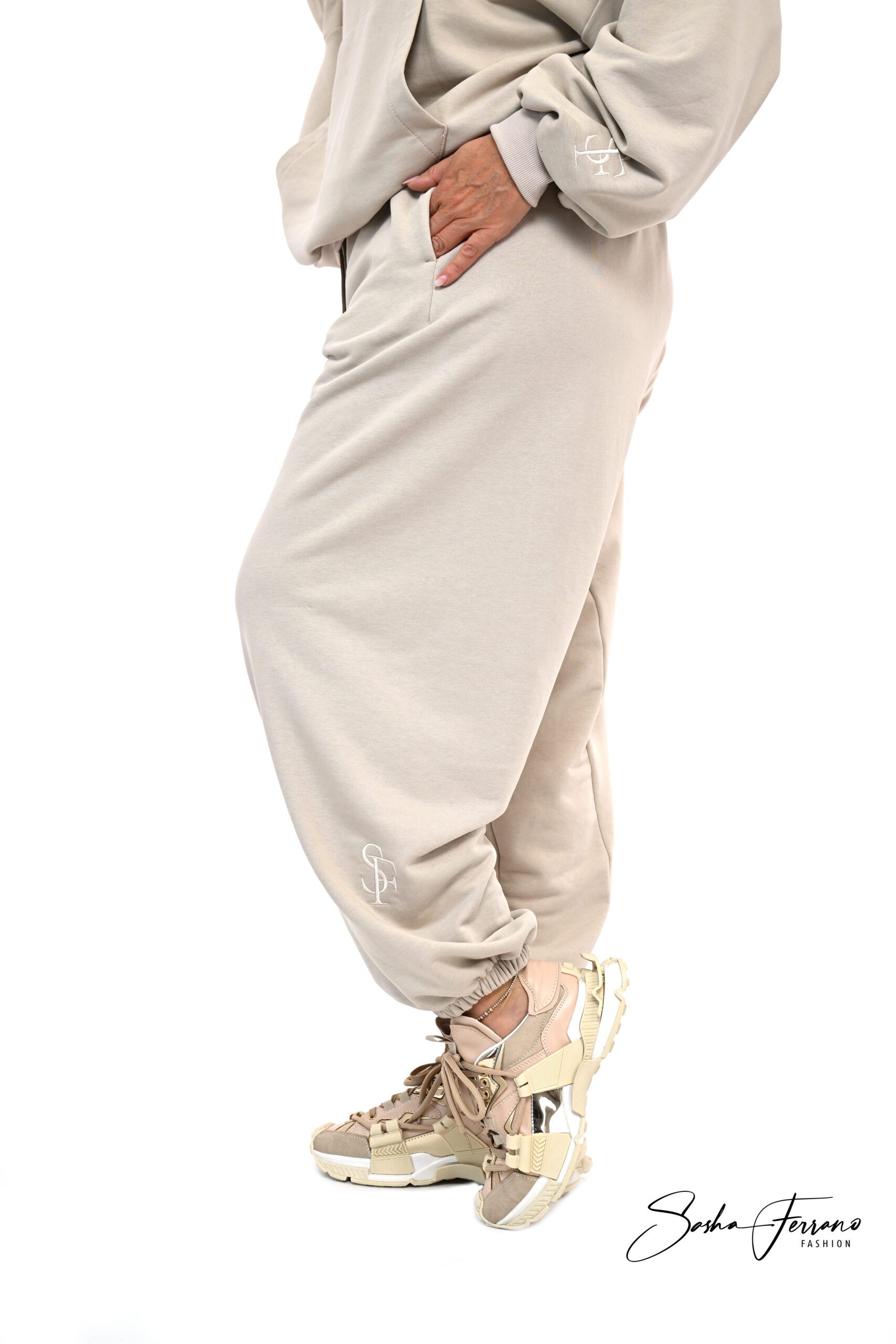 DRES BAWEŁNIANY ELAN OVERSIZE ODCIENIE BEŻU - obrazek 5