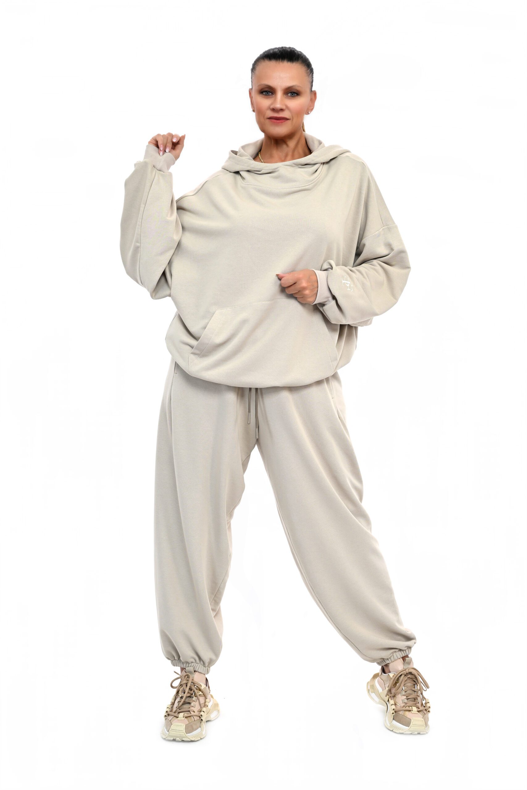 DRES BAWEŁNIANY ELAN OVERSIZE ODCIENIE BEŻU