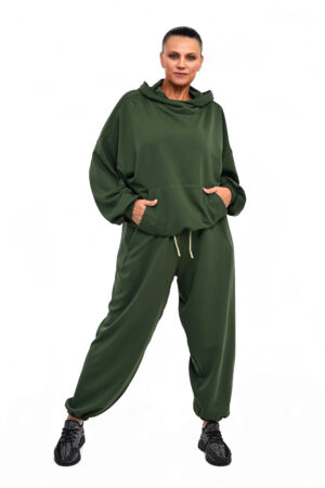 DRES BAWEŁNIANY ELAN OVERSIZE ODCIENIE ZIELENI