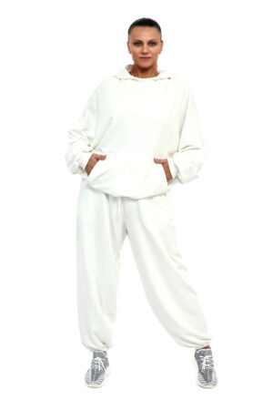 DRES BAWEŁNIANY ELAN OVERSIZE ODCIENIE BIELI