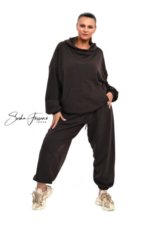 DRES BAWEŁNIANY ELAN OVERSIZE BRĄZ