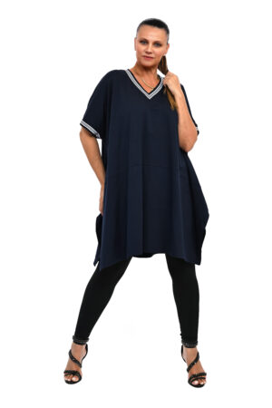 TUNIKA BAWEŁNIANA POLI GRANATOWA OVERSIZE-42/54