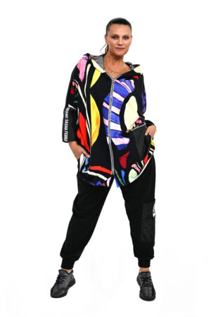 DRES ROXI CZARNY BLUZA KOLOROWA