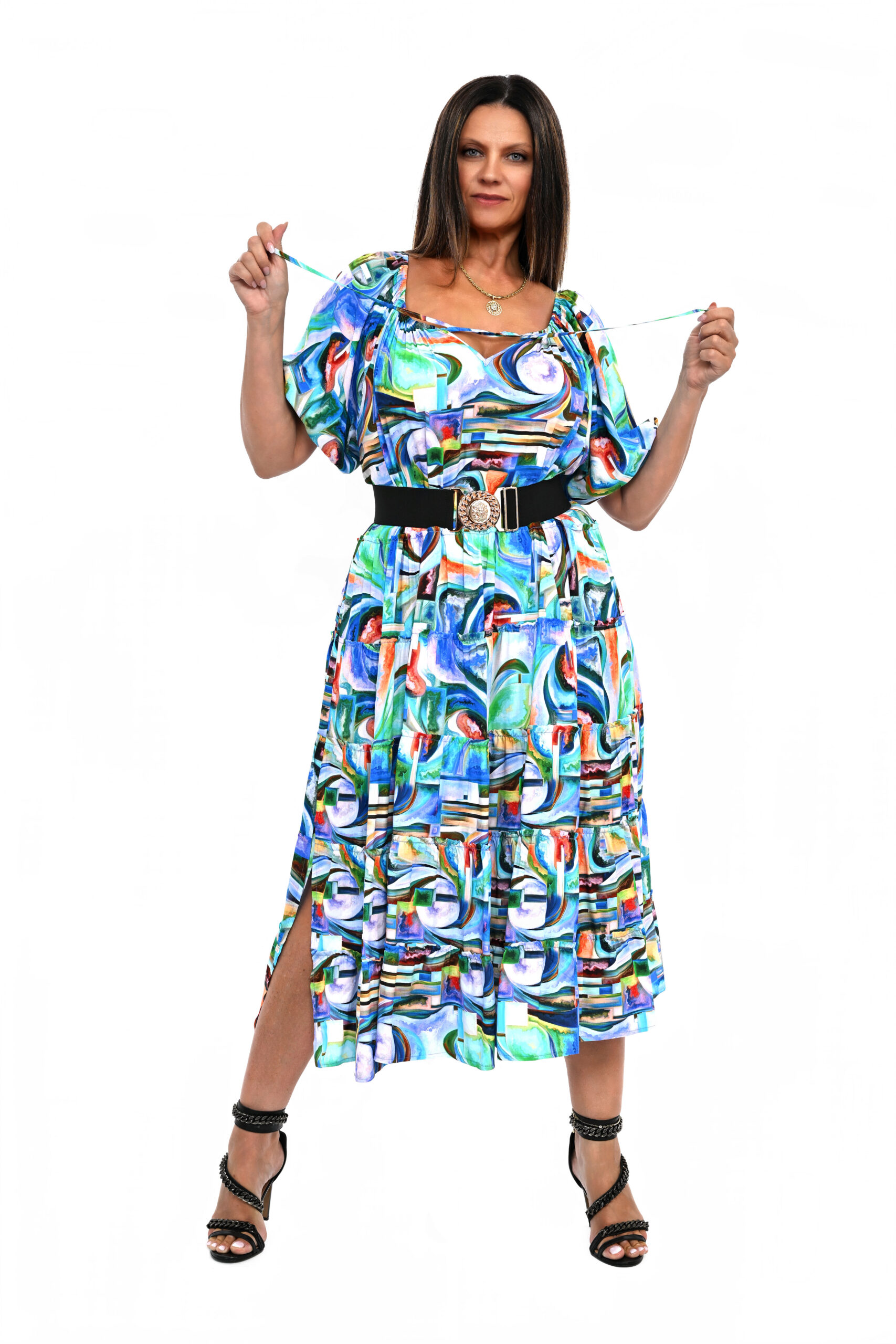 SUKIENKA SARAH WIELOKOLOROWA OVERSIZE