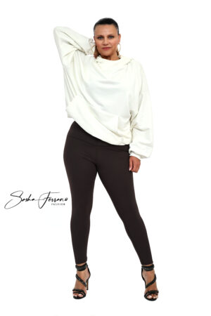 MODNE MODELUJĄCE LEGGINSY LEGGI Z WYSOKIM STANEM CZEKOLADA BRĄZ