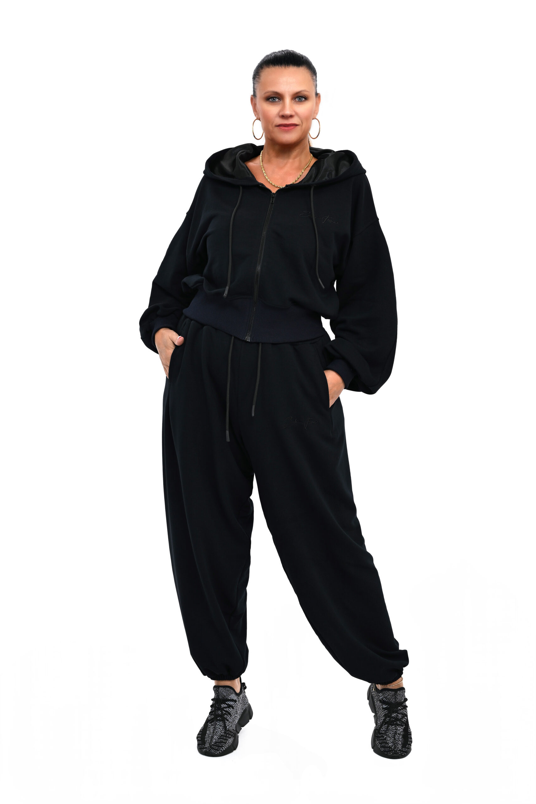 DRES BAWEŁNIANY MOA OVERSIZE CIEMNOGRANATOWY