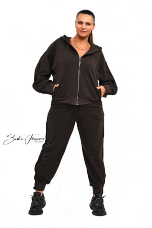 AWANGARDOWY DRES VIKI BAWEŁNINY OVERSIZE 38/46 BRĄZOWY