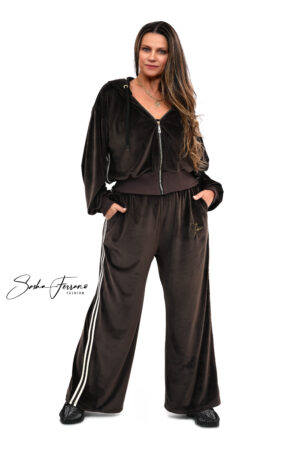 DRES WELUROWY AMOS OVERSIZE-40/46 BRĄZOWY