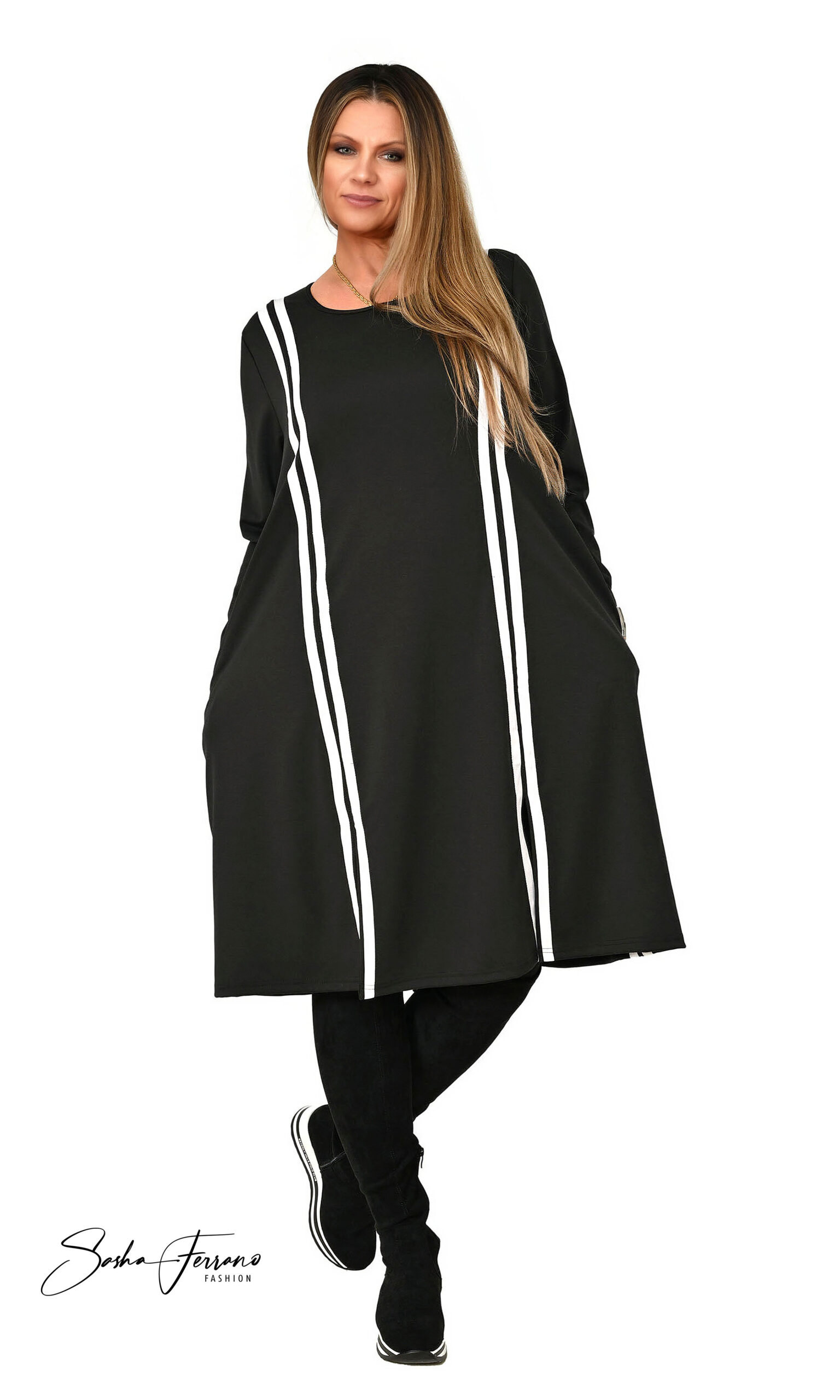 SPORTOWA SUKIENKA FERRA BAWEŁNIANA CZARNA - obrazek 3