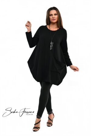 AWANGARDOWA TUNIKA GARDA OVERSIZE BRĄZOWA CZARNA