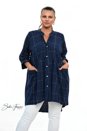 STYLOWA TUNIKA KOSZULOWA LOLITA OVERSIZE 42/54