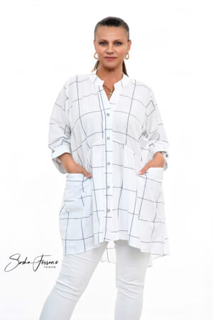 STYLOWA TUNIKA KOSZULOWA LOLITA OVERSIZE 42/54