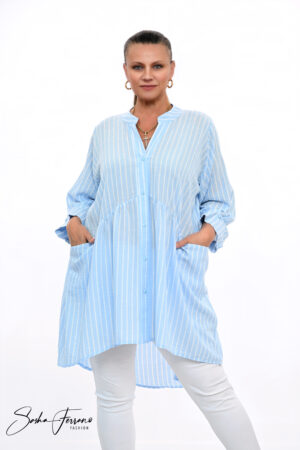 STYLOWA TUNIKA KOSZULOWA LOLITA OVERSIZE 42/54