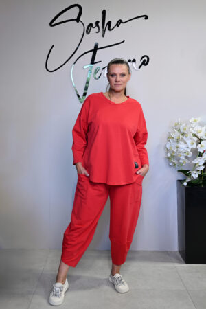 DRES DENA OVERSIZE CZERWONY ROZM. OVERSIZE 42/52