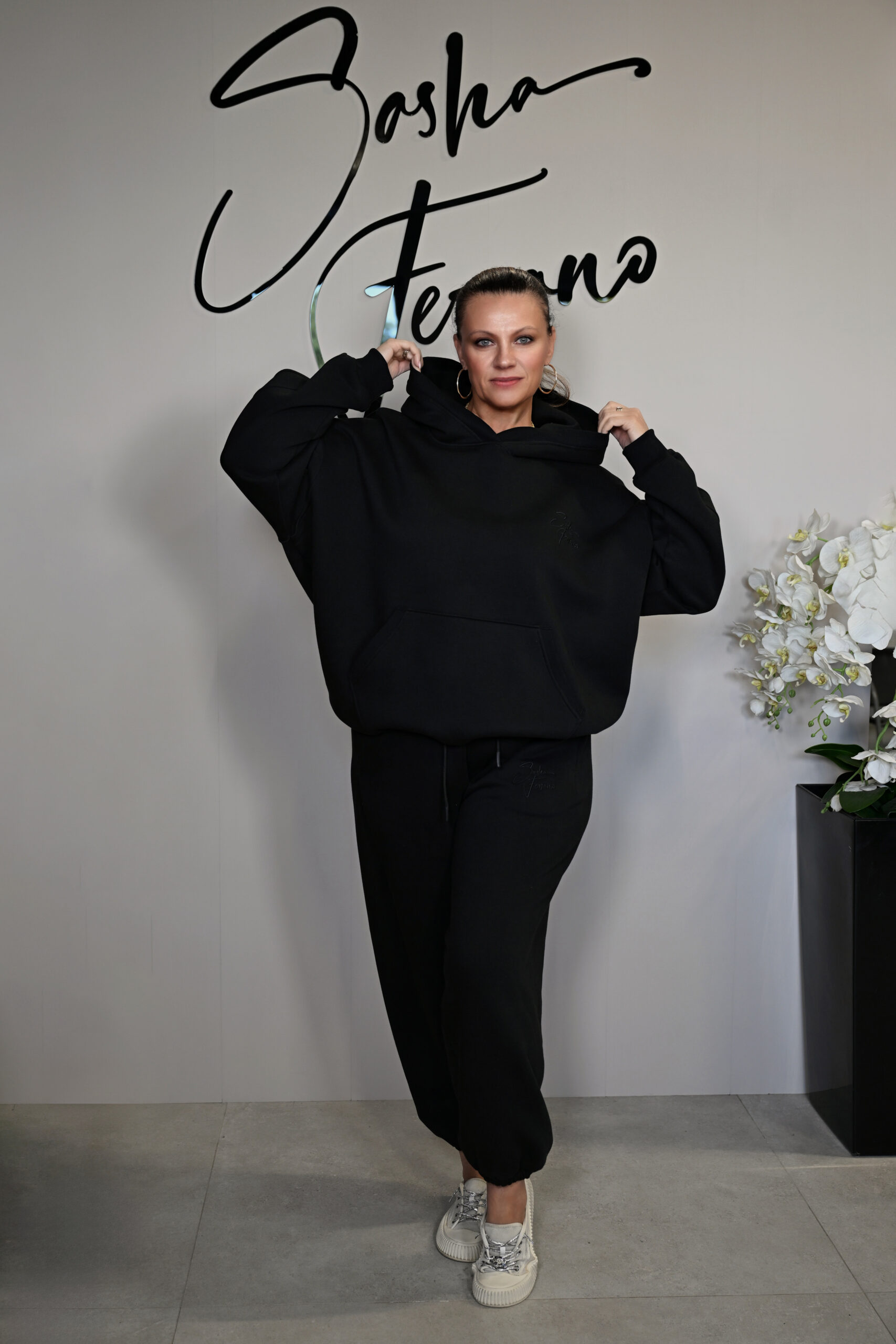 STYLOWY BAWEŁNIANY DRES ELAN OVERSIZE 40/50 CZARNY - obrazek 2