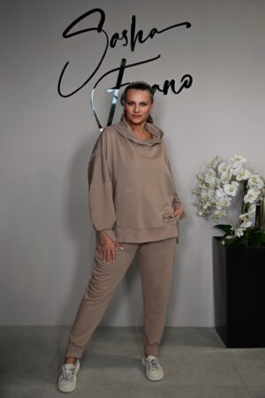 STYLOWY DRES BAWEŁNIANY IVA KOLOR BEŻOWY
