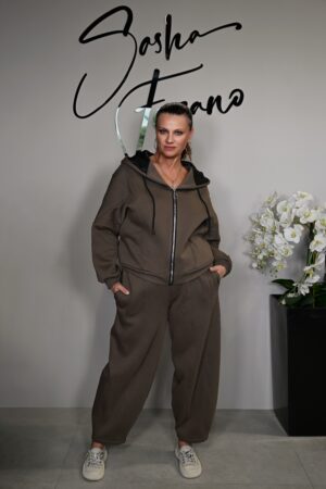STYLOWY BAWEŁNIANY DRES ROMA OVERSIZE 40/50 COFFE