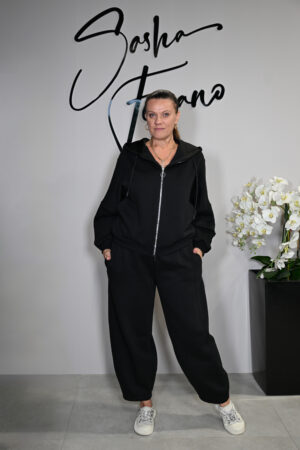 STYLOWY BAWEŁNIANY DRES ROMA OVERSIZE 40/50 CZARNY